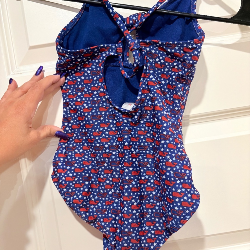 Vineyard Vines Target Girls Swimsuit Small S 6/6x Red White Blue EXCELLENT - Picture 2 of 4